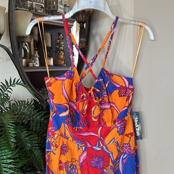 Brand New ModCloth Spaghetti Strap Jumpsuit Colorful Floral Festival Romper - Picture 5 of 14